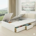 Giường Ngủ Hiện Đại Cánh lật Ngăn Kéo Gỗ MDF ( CL01) 2