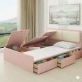 Giường Ngủ Hiện Đại Cánh lật Ngăn Kéo Gỗ MDF ( CL01) 6