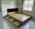 Giường ngủ gỗ MDF 3 ngăn kéo có nệm đầu giường 0