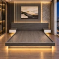 Giường ngủ bay hiện đại kèm 2 tab ốp vách Gỗ MDF 1