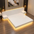 Giường ngủ bay hiện đại kèm 2 tab ốp vách Gỗ MDF 3