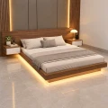 Giường ngủ bay hiện đại kèm 2 tab ốp vách Gỗ MDF 4