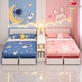 Giường ngủ đôi 2 ngăn kéo kèm kệ gỗ MDF 1