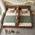Giường ngủ đôi kèm kệ gỗ MDF 1