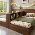 Giường ngủ đôi kèm kệ gỗ MDF 3