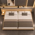 Giường ngủ bay đôi hiện đại kèm 1 tab treo MDF 2