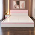 Giường ngủ gỗ MDF có 2 ngăn kéo và sọc đầu + đuôi giường 5
