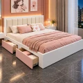 Giường ngủ gỗ MDF có 2 ngăn kéo kèm nệm simili âm đầu giường 3