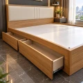 Giường Ngủ MDF ngăn kéo 90cm ốp nệm simili 1