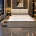 Giường Ngủ MDF ngăn kéo 90cm ốp nệm simili 2