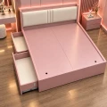 Giường ngủ gỗ MDF 2 ngăn kéo lớn đầu hộp ốp nệm simili 1