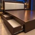 Giường ngủ gỗ MDF 2 ngăn kéo lớn đầu hộp ốp nệm simili 2