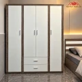 Tủ quần áo MDF 4 cánh khảm sọc dọc 0