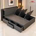 Giường ngủ gỗ MDF thông minh có 4 ngăn kéo + 3 cánh lật 3