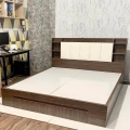 Giường ngủ gỗ MDF có kệ và nệm đầu giường (GNKN01) 4