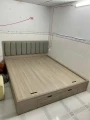 Giường gỗ MDF có 2 ngăn kéo kèm nệm đầu giường GN07 0