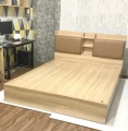 Giường ngủ gỗ MDF có kệ và nệm đầu giường (GNKN01) 1