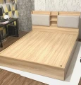 Giường ngủ gỗ MDF có kệ và nệm đầu giường (GNKN01) 2