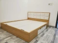 Giường gỗ MDF có 2 ngăn kéo kèm nệm đầu giường GN06 0