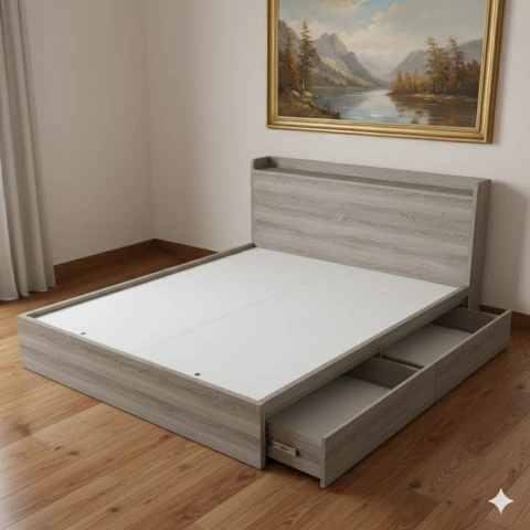 Giường Ngủ Hộc Kéo Hiện Đại Đẹp Gỗ MDF (DMN01)