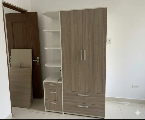 Tủ quần áo gỗ MDF 2 cánh 1 kệ ( tqa2k1 )