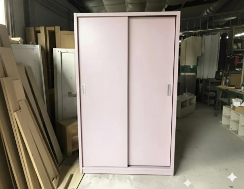 Tủ quần áo 2 cánh lùa màu hồng (ms-1)