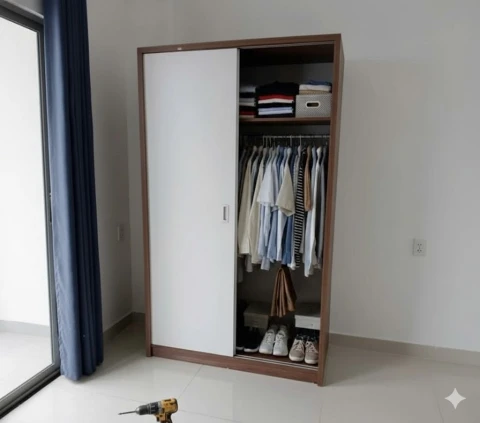 Tủ quần áo gỗ MDF 2 cánh Lùa ( ta2cl )