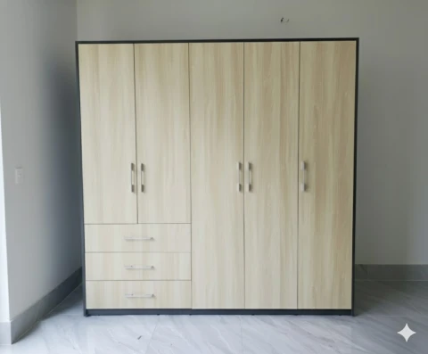 Tủ quần áo 5 cánh gỗ mdf ( 5cmdf-1)