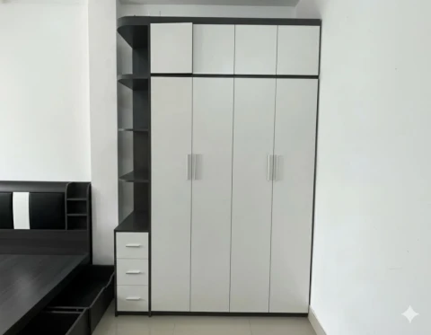Tủ quần áo gỗ MDF có kệ trang trí ( TAG200 )