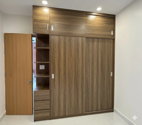 Tủ quần áo gỗ MDF có kệ trang trí ( TQAG221 )