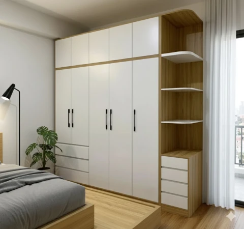Đóng tủ quần áo gỗ MDF theo yêu cầu m2