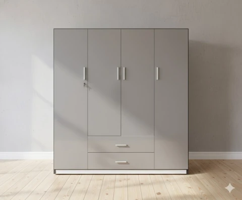 Tủ quần áo nhựa 4 cánh màu ghi T4CMG