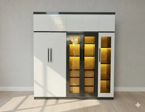 Tủ quần áo nhựa mẫu hiện đại có led ( tackvc09 )