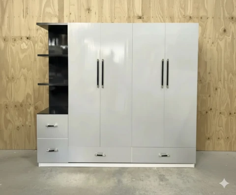 Tủ nhựa Đài Loan 3 cánh 1 kệ màu ghi phối 3C1KP