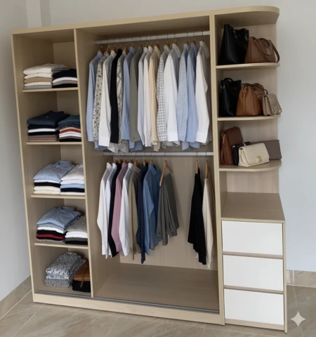 Tủ quần áo gỗ MDF lùa (tgl1m8)
