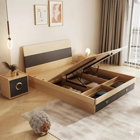 Giường ngủ gỗ MDF cao cấp (HD001)