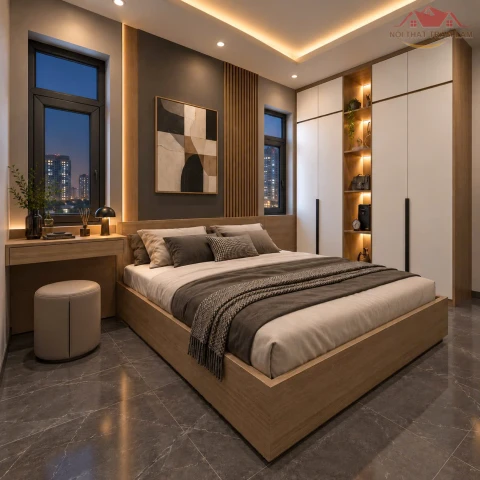 Bộ giường tủ gỗ MDF xu hướng New 12