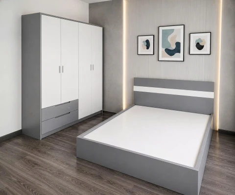 Bộ Giường Tủ Phòng Ngủ Gỗ MDF ( MN.03 )