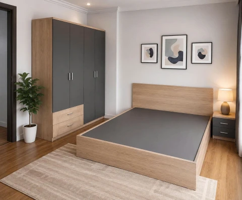 Bộ Giường Tủ Phòng Ngủ Gỗ MDF ( MN.01 )