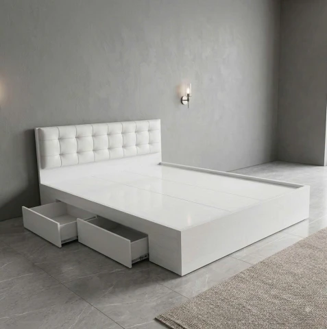 Giường Ngủ Gỗ MDF 2 Ngăn Kéo Nệm ( GNK01 )