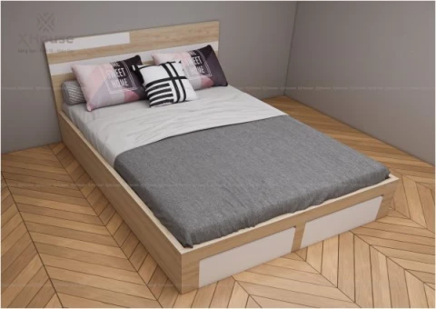 Giường ngủ 2 ngăn kéo gỗ MDF cao cấp