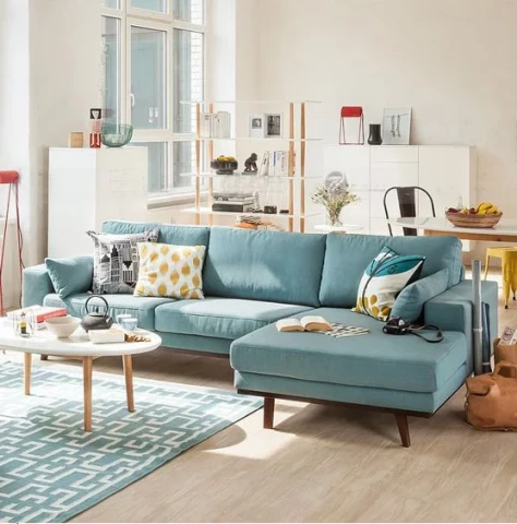 Sofa góc xanh G0002
