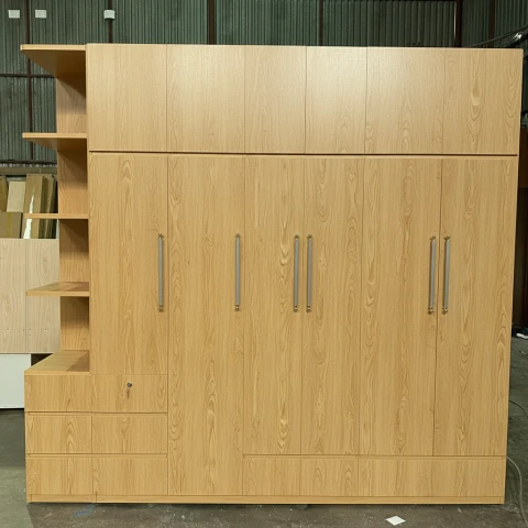 Tủ quần áo gỗ mdf màu sồi cánh mở (mjs01)