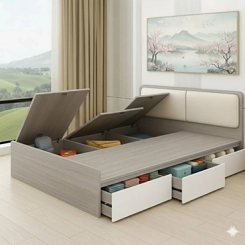 Giường Ngủ Hiện Đại Cánh lật Ngăn Kéo Gỗ MDF ( CL01)