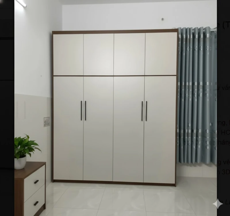 Tủ quần áo gỗ MDF phủ melamine (TQA4C2M)