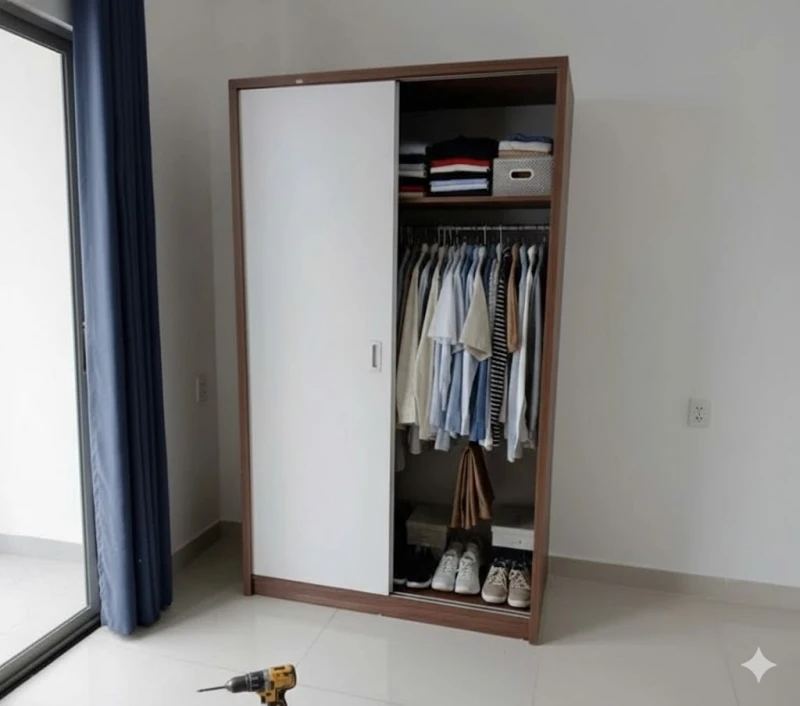 Tủ quần áo gỗ MDF 2 cánh Lùa ( ta2cl )