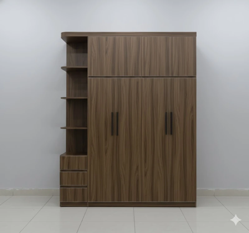 Tủ nhựa Vincoplast 4 cánh 1 kệ màu giả Gỗ (4C1KGG)