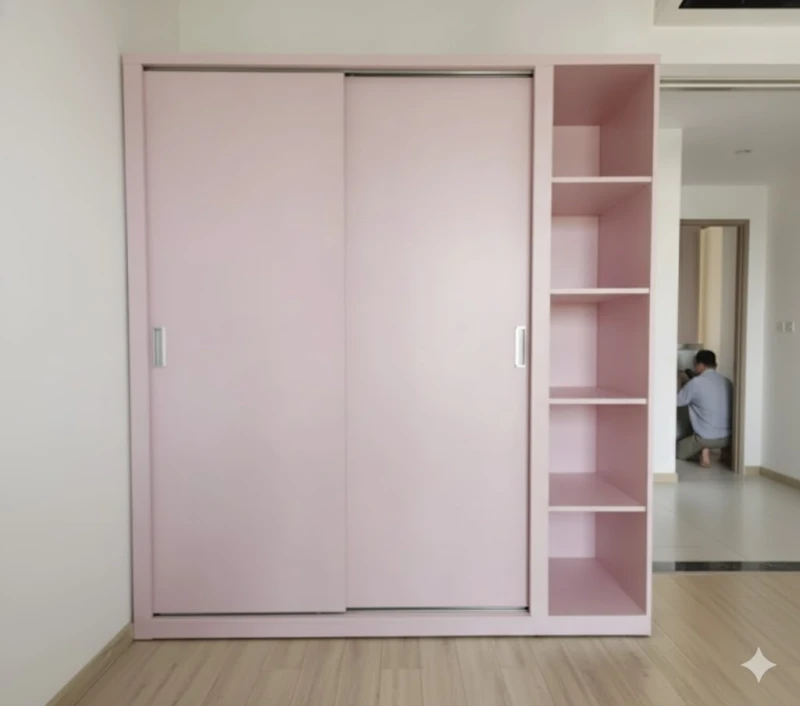 Tủ Quần Áo Cánh Lùa Màu Hồng ( ms1)