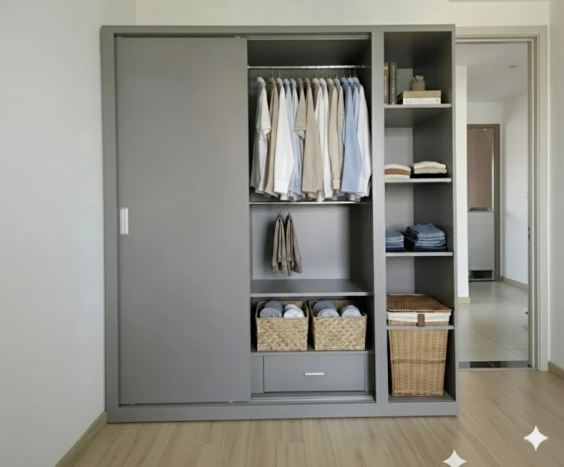 Tủ quần áo cánh lùa + kệ ( k-tqa1)