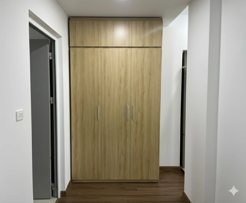 Tủ quần áo gỗ MDF màu gỗ